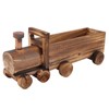 Wooden Flower Pot Cartoon Train Shape Good Ventilation Succulent Flower