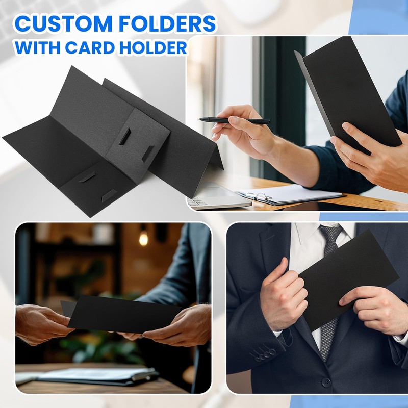 Henoyso 50 Pcs Black 4 x 9 Inch Mini Presentation