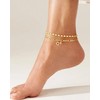 YOFECIO Ankle Bracelets for Women,14K Gold Plated Initial Anklets Dainty