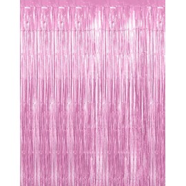 6 Pcs Tinsel Curtains,Foil Fringe Curtain,Glitter Curtain,Pink Foil Curtains,for Birthday Party
