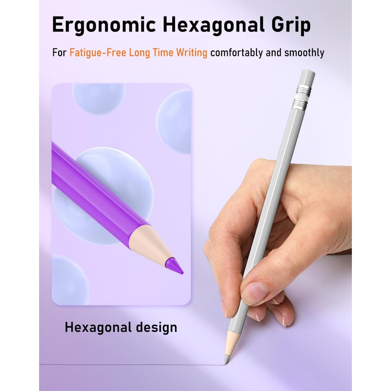 Four Candies Mechanical Colored Pencils, Erasable Mechanical Pencils with Sharpener