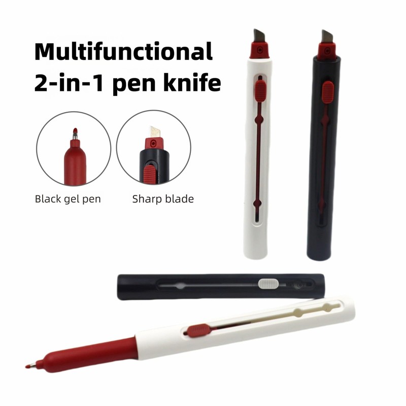 16pcs 2-in-1 Multifunctional Gel pen Knife, Retractable Blade and Pen,Safety