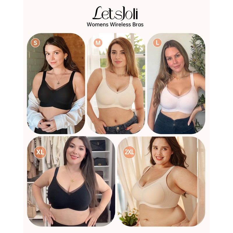 LetsJoli Lace V Seamless Bras for Women No Underwire Bralettes
