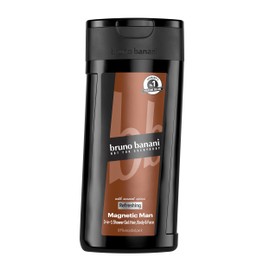 bruno banani Magnetic Man Shower Gel, 3-in-1 Shower Gel with Captivating Woody Amber Note, 250 ml