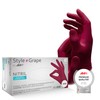 AMPri Med-Comfort Grape Style Nitrile Gloves, Burgundy, Red, Pack of