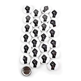 Black Power Raised Clenched Fist Pinback Button Badges - 1.5 Inch Round - 25 Pack