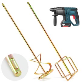 MorningRo 2 Pack Paint Mixer for Drill, 19" Mixing Paddle - Spiral and Four-sided Blade Easy to Clean for 3-5 Gallon Buckets, Mixes Mortar, Mud, Cement, Plaster, Glue, Concrete Mixer