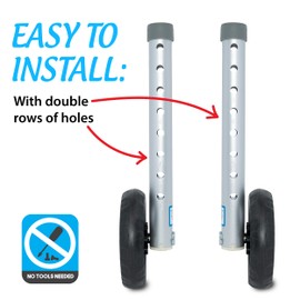 Walker Conversion Kit with 5-inch Wheeled Base and 8 Height Settings (Purple)