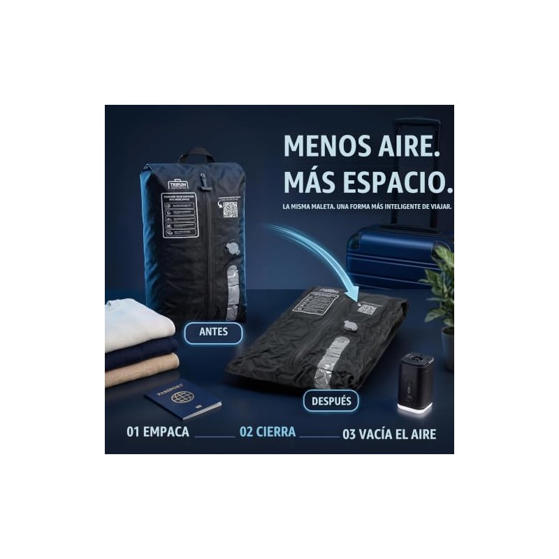 TRIPUM - Bolsas de vacío de viaje con bomba eléctrica