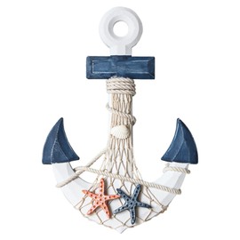 Wooden Anchor Decoration, Anchor Wooden Wall Decoration, Maritime Decoration, Mediterranean Style Anchor Hanging Ornament for Nautical Beach Restaurants Bedroom Wall Decoration Wooden Crafts