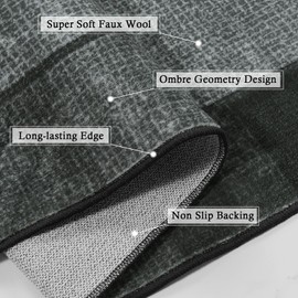 Uphome 2x6 Kitchen Runner Rug Washable Checkered Hallway Rugs Non Slip Modern Ombre Geometric Stain Resistant Entryway Runner Rugs Low Pile Black Carpet Runners for Hallways Bedroom Laundry