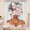 MESHELLY Black Girl Shower Curtain 60Wx72H Gray Pink Shower Curtain