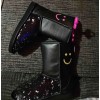 Little Miss Match Black Boots With Flip Sequins size 13