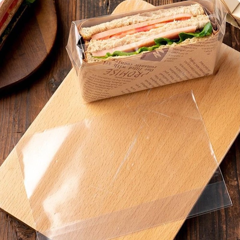 50 Sets Sandwich Packaging with OPP Bags - Food Wrapping