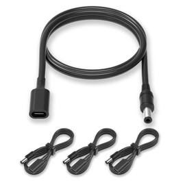 USB C to 12V DC Power Cable 3.28ft - PD Type-C to DC 5.5mm X 2.1mm Barrel Jack 12V 3A Output Charging for Router, Fan, Speaker ，Portable for Outdoor Test, Studio and Travel