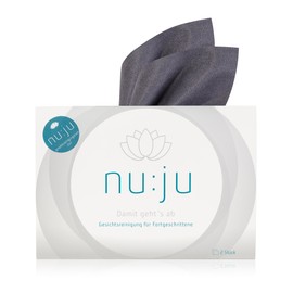 Nu: Ju Microfiber Towel 2 in 1 incl. Case | for Strong Make-Up Removing Skin with just water Antibacterial Hypoallergenic Gentle On The Skin, Long Lasting and Machine Washable at up to 95 °C, , 25 x 25 cm, , dark grey,