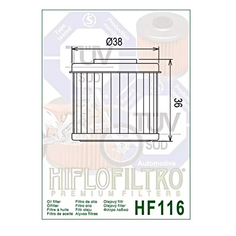 Hiflofiltro Honda CRF450R HiFlo Oil Filter HF116 CRF450 CRF 450R