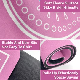 HGEKLIZV Pink Mahjong Mat for Table, Rubber Table Mats for Anti-Slip and Noise Reduction, Suitable for Mahjong, Poker, Board Games, Card Games, Dominoes 31.5x31.5 Inch