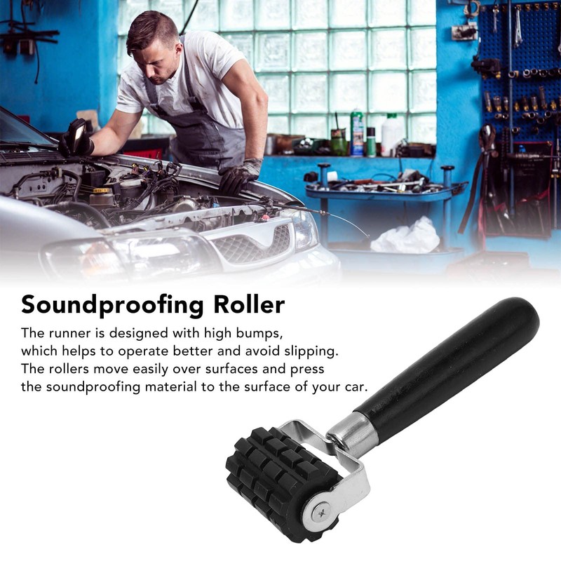 BORDSTRACT Silencer Roller, Automotive Application Roll with Wooden Handle for