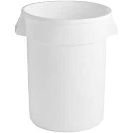 Mix.Home 32 Gallon Round Trash bin Garbage can Outdoor Yard Trash can Trash Barrels Garbage Drum Heavy Duty Trash can Industrial Trash can Kitchen Trash bin (2, White)