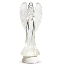 RAZ Imports 13" Lighted Angel with Swirling Glitter, Clear