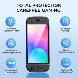 IINE Tempered Glass Screen Protector for Switch 2 – 4 Options Available, Easy Installation, Anti-Scratch, Fingerprint-Resistant, Bubble-Free (HD Clear, 2-Pack 0.33mm Tempered Glass + Alignment Tool)