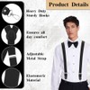 Yicelerate Mens Womens Elastic 3 Metal Clips Braces, black