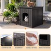 Vixzen Outdoor Rabbit Hutch, Multi-Functional Hidden Bunny Cage with Side