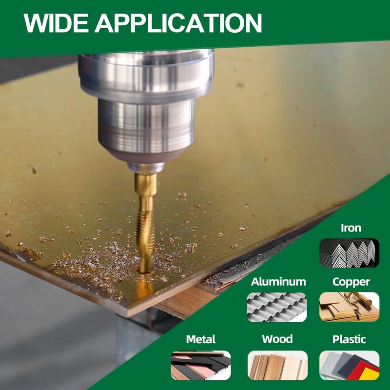 KURSTOL HSS Tap Set – 6 Pieces M3-M10 Combination Drill