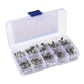 AEDIKO 100pcs Fast-Blow Glass Fuses Assortment Kit 10 Values 5x20mm 250V 0.2 0.5 1 2 3 5 8 10 15 20A amp Assortment Kit