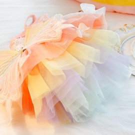 Guijinhao Butterfly Wings Dog Dress Summer Pet Wedding Skirt Lace Princess Tutu Cute Party Cat Outfit for Small Medium Dogs Angel Wing Modeling（A94-1）(XXL)