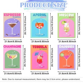 Hengrongshen Paint by Numbers Adults, Pack of 6, DIY Paint by Numbers, Paint by Numbers, Cocktail with Brushes and Acrylic Paints for Home Decor, Without Frame, 20 x 30 cm Frame