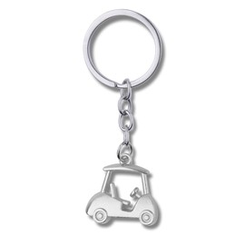 Golf Cart Keychain Gifts for Men Women Husband Wife Birthday Christmas Gifts for Dad Mom Golf Lovers Golfers Gift for Girls Boys Son Daughter Friend Keychain Keyring Silver