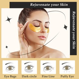 Adofect 31 Pairs Under Eye Patches -Reduce Eye Bags -24K Gold Eye Mask Collagen Under Eye Gel Pads for Puffiness and Dark Circle, Wrinkle, Revitalize and Refresh Your Skin