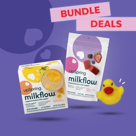 UpSpring Milkflow Bundle for Nursing Moms | Boost Milk Supply Naturally + Free Adorable Duck Toy | Organic Lactation Support Supplement