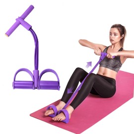 2025 New 21 Fitness Resistance Bands, 4 Tube Pedal Ankle Puller, Stretch Bands for Exercise & Sit Up Training, for Abdominal Waist Arm Leg Body Training, Yoga Gym Essentials for Women Men
