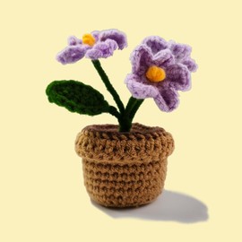 Kitcroet Myosotis Flower Crochet Kit for Beginner, Step-by-Step Crochet Tutorial Help to Easy Get Start, DIY Crochet Knitting Material Kit Gift for Sister, Mom and Friends (Purple)