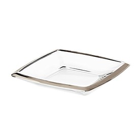 Barski - European Glass - 11" Diameter - Serving Tray - Platter - with Platinum Rim - Made in Europe