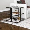 Henn&Hart 22" Wide Square Side Table in Blackened Bronze, for