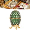 Egg Trinket Box Zinc Alloy Sparkling Rhinestone Exquisite Elegant Metal