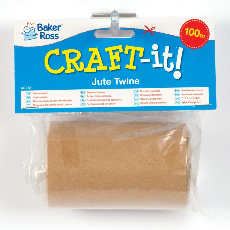 Baker Ross AG222 Natural Textured Hessian Jute Twine for Crafting