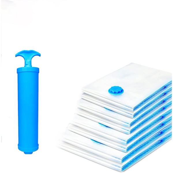 Bolsas de Almacenamiento Vacío,Reutilizables Bolsas de Compresió con Bomba Manual