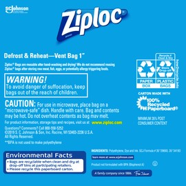 Ziploc Double Zipper Gallon Storage Bags 20 ea