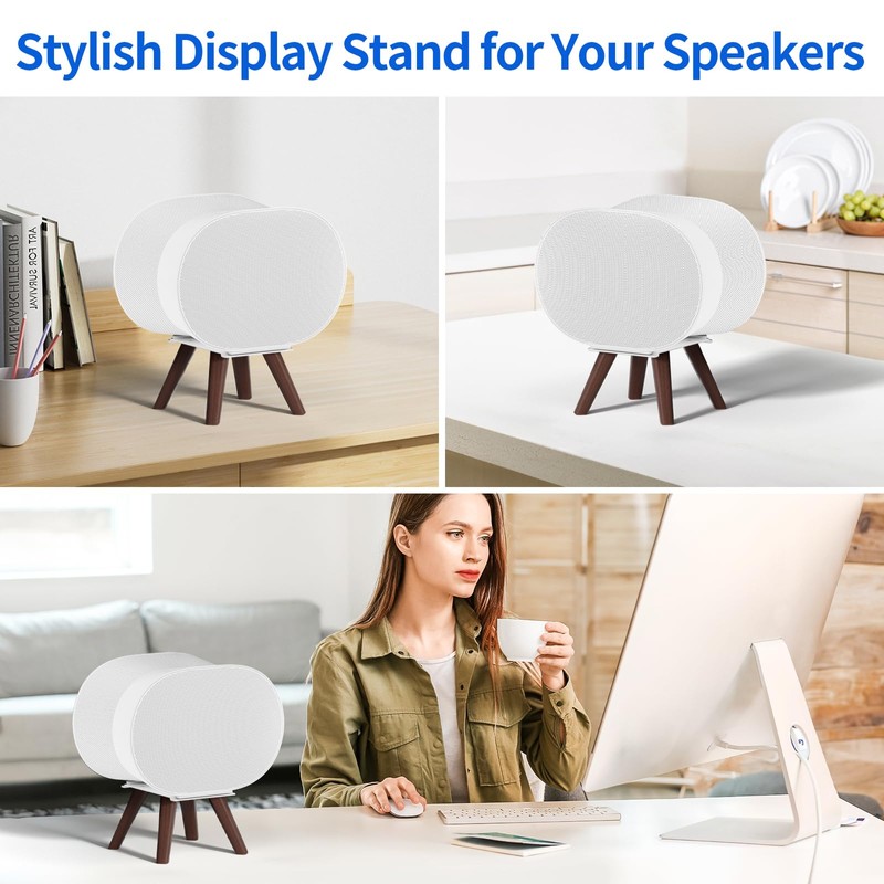 Wooden Table Stand for Sonos Era 300 Space Saving Desktop