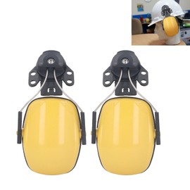 1 Pair Ear Muffs Safety Helmet Noise Cancelling Helmet Attachable, Hard Hat Hearing Earmuff for Construction Site
