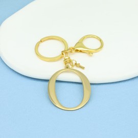 Mlouye Initial Letter with Cross Keychains Backpack Purse Bag Charm, A-Z Alphabet Letters Key Chains for Car Keys, O, Medium