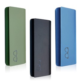 Aletolek 3 Pcs Hard Shell Eyeglasses Case,Protective Case for Glasses,PU Leather Eyeglass Case,Unisex Hard Glasses Case (blue)