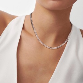 KRKCLIFE Chain Necklace for Womens Mens, 5/7/9MM 18K Gold Plated/Stainless Steel Cuban Link Curb Chain Necklaces, Anti-Allergies, Durable No Fading Gold/Silver Chain Pendant Necklace Jewelry Gift