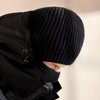 One piece hat winter men's balaclava knitted wool hat windproof