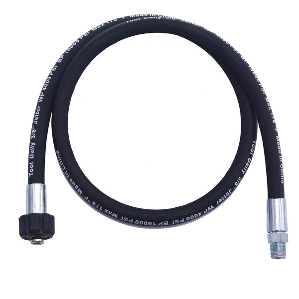 Tool Daily Pressure Washer Whip Hose with Swivel, Hose Reel Connector Hose for Pressure Washing, 4 FT (3/8 NPT Solid + M22 Female)
